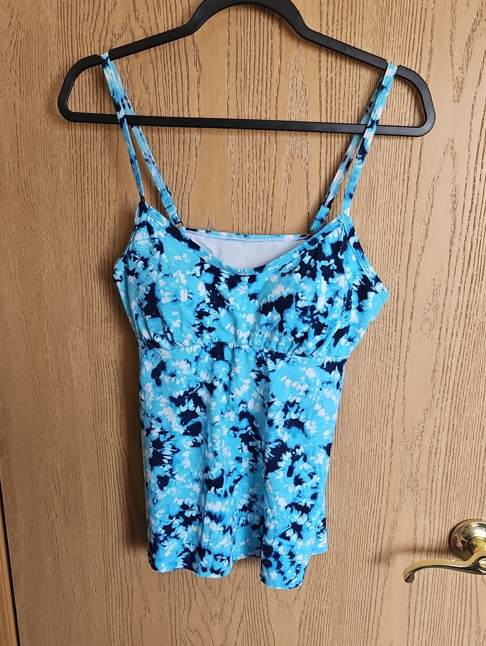 Blue Printed Tankini Swim Top